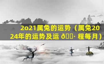 2o21属兔的运势（属兔2024年的运势及运 🌷 程每月）